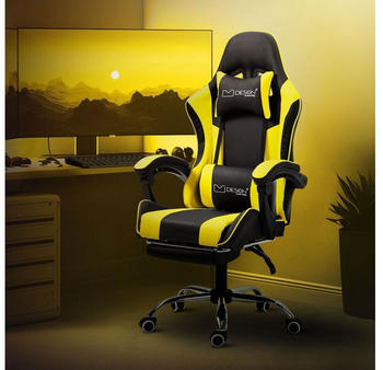 ML-Design Massage Gaming Stuhl PU-Leder schwarz/gelb