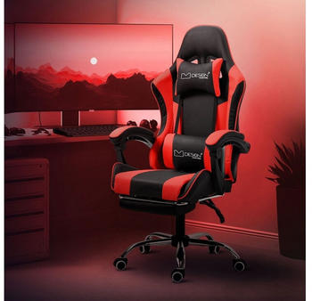 ML-Design Massage Gaming Stuhl PU-Leder schwarz/rot