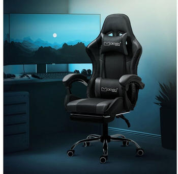 ML-Design Massage Gaming Stuhl PU-Leder schwarz/grau