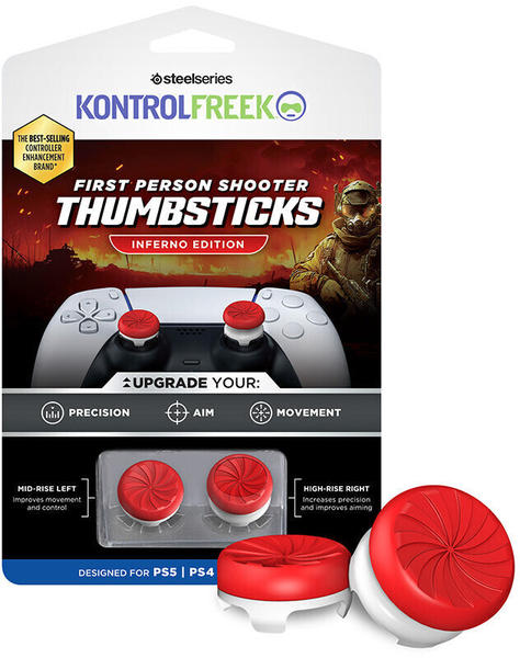 KontrolFreek PS5/PS4 First Person Shooter Thumbsticks Inferno Edition Red (4 Zinken)