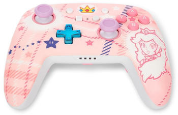 PowerA Nintendo Switch Enhanced Wireless Controller (Super Mario Princess Peach Plaid) – Präzise Steuerung durch nach innen gewölbte Analog-Sticks