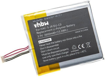 vhbw Nintendo Switch Ersatzakku Li-Polymer, 3.7V, 3.600mAh