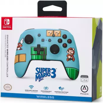 PowerA Nintendo Switch Enhanced Wireless Controller (Super Mario Bros 3) – Vier Schultertasten und Bewegungssensor erweitern die Steuermöglichkeiten
