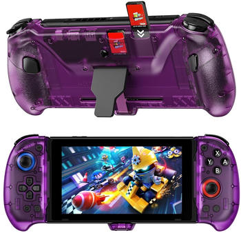 NexiGo Nintendo Switch Hall Effect Gripcon mit St&auml;nder und HDMI-Ausgang lila