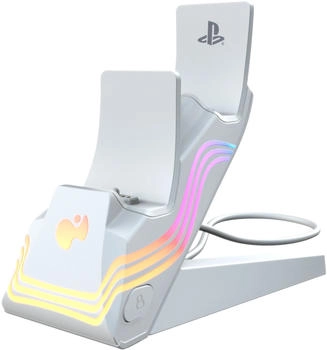PDP PS5 Afterglow Wave Dual Charger wei&szlig;
