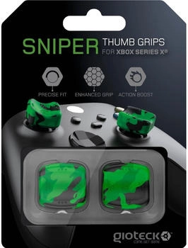 Gioteck Sniper Thumb Grips Green Camo for Xbox Series, grün/schwarz, STGXBX-13-MU