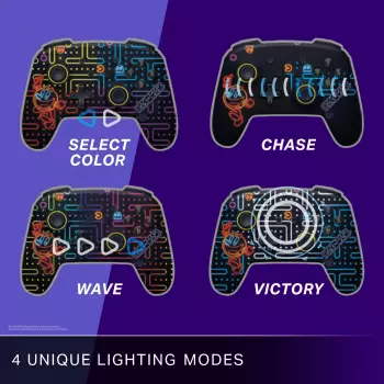 PowerA Nintendo Switch Enhanced Wireless Controller with Lumectra (Pac-Man Neon Arcade) – Vier Schultertasten für komplexe Spielsituationen