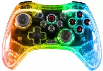 Konix Wireless Gamepad Crystal LED (PC, Switch, PS4), Gaming Controller, Mehrfarbig