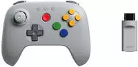 8BitDo RET00852, 8BitDo 64 Wireless 2.4G - Classic Grey - Wireless Controller -