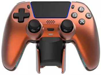 Deltaco Metallic Spray-Painted PS5 Wireless Controller with Charging Dock Orange