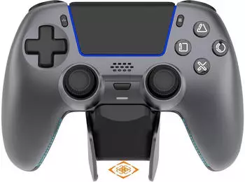 Deltaco Metallic Spray-Painted PS5 Wireless Controller with Charging Dock Grey