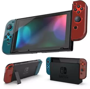 Nyko Ultradünne Schutzhülle & Schutzfolie für Nintendo Switch & Joy-Con -Controller schwarz-transparent (87248 Thin Case (Smoke) Switch)
