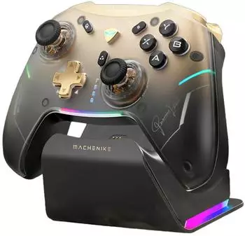 Machenike G5Pro Premium Edition Wireless Game Controller with Charging Station Black & Gold Wireless Controller