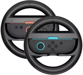 Hurtel Rennlenkrad 2er-Pack für Nintendo Switch 2 Joy-Con Controller Schwarz
