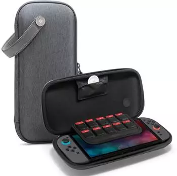 Spigen Klasden Tasche Kompatibel mit Nintendo Switch 2 2025 Kompakte Tragetasche Aufbewahrungsh&uuml;lle mit Platz f&uuml;r 10 Spielkarten Zubeh&ouml;r Charcoal Gray