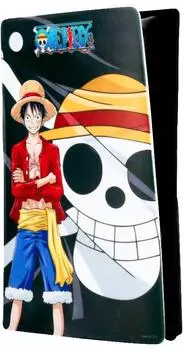 Konix One Piece Schutzh&uuml;lle f&uuml;r PS5-Konsole Slim Silikon Sto&szlig;fest Kratzfest Luffy-Motiv Schwarz