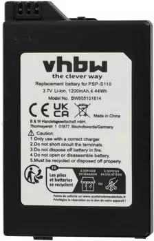 vhbw PSP-S110 Ersatzakku Li-Ion 1200mAh 3,7V (VHBW4068201419188)