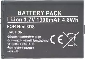 AccuCell Ersatzakku f&uuml;r Nintendo 3DS 3,7V 1300mAh (CTR-003)