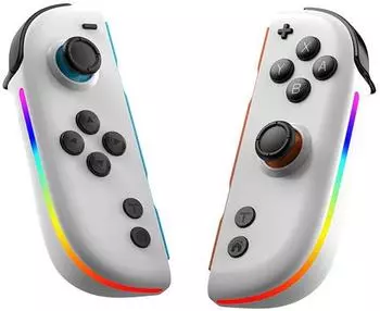 Wigento Split Controller für Nintendo Switch, Hall-Effekt-Joysticks, RGB, weiß (58972)