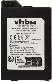 vhbw Akku für PlayStation Portable Brite PSP-3000 Li-Ion 1200mAh 3,7V (VHBW4068201419164)