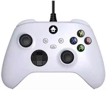 Wigento Kabelgebundener Gaming Controller f&uuml;r Xbox One/Series S/X & PC, Dual Vibration, 3,5mm Klinke, wei&szlig;