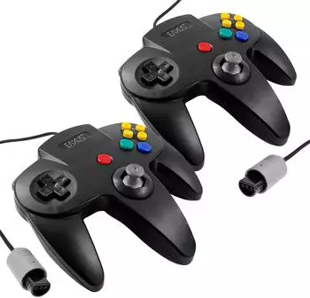 Eaxus Nintendo 64 Controller, schwarz, 2er-Set