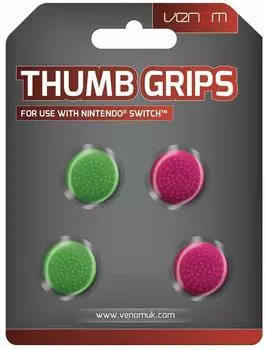 Venom Thumb Grips f&uuml;r Switch / Switch 2, pink & gr&uuml;n (VS4917)