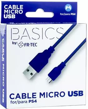 Fr Tec Micro-USB-auf-USB-A-Ladekabel, blau, für PS4 DualShock