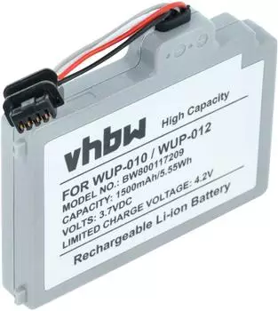 vhbw Wii U Gamepad Akku 1500mAh, 3,7V, Li-Polymer (WUP-010)