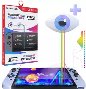 Oniverse Switch OLED Displayschutzfolie, Panzerglas Blaulichtfilter (ONISPAB-SWIOLED)