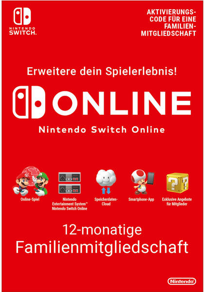 Nintendo Switch Online Familienitgliedschaft für 12 Monate