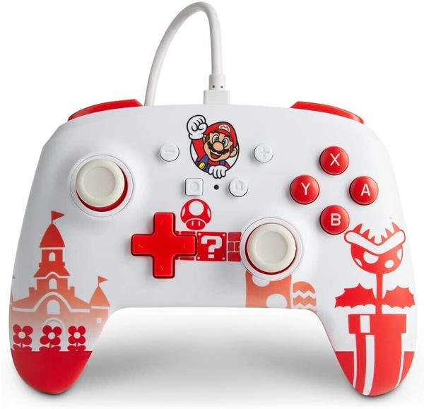 PowerA Nintendo Switch Enhanced Wired Controller (Super Mario: Mario Red & White)