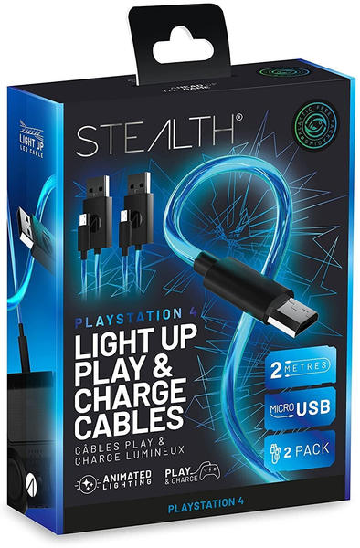 Stealth PS4 Light Up Play & Charge Cables
