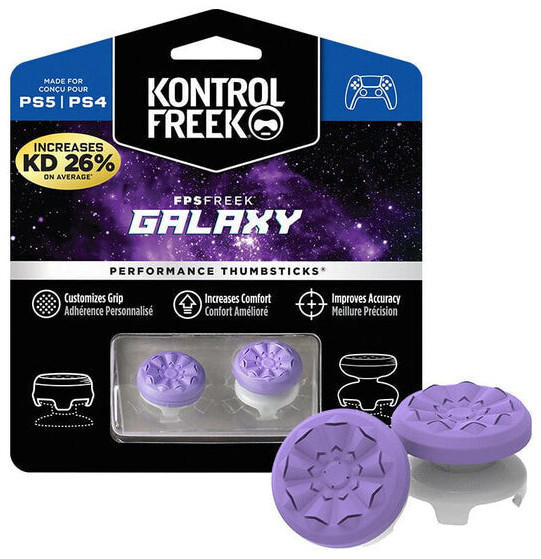 KontrolFreek PS5/PS4 FPS Freek Galaxy lila Performance Thumbsticks (4 Zinken)