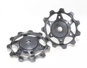 XLC PU-A02 Schaltröllchen-Set hinten, silber/titan (2501106701)