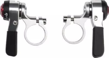 MicroShift Daumenschalten Set 9-Gang Doppel/Dreifach, silber