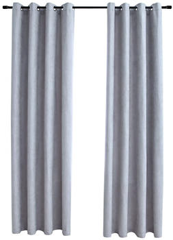 vidaXL Verdunkelungsvorhänge mit Metallösen 2 Stk. Grau 140x225 cm (134465)