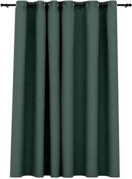 vidaXL Verdunkelungsvorhang mit Ösen Leinenoptik Grün 290x245 cm (321187)