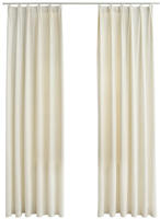 vidaXL Verdunkelungsvorh&auml;nge mit Haken 2 Stk. Samt Creme 140x225cm