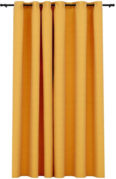 vidaXL Verdunkelungsvorhang mit Ösen Leinenoptik Gelb 290x245 cm (321195)