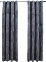 vidaXL Verdunkelungsvorh&auml;nge mit &Ouml;sen 2 Stk. Samt Anthrazit 140x225 cm