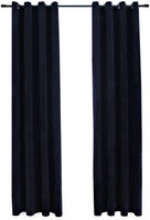 vidaXL Verdunkelungsvorh&auml;nge mit &Ouml;sen 2 Stk. Samt Schwarz 140x175 cm