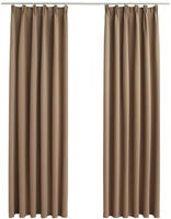 vidaXL Verdunkelungsvorh&auml;nge mit Haken 2 Stk. Taupe 140x225cm