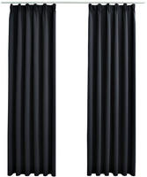 vidaXL Verdunkelungsvorh&auml;nge mit Haken 2 Stk. Schwarz 140x245cm