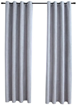 vidaXL Verdunkelungsvorhänge mit Metallösen 2 Stk. Grau 140x175 cm (134464)