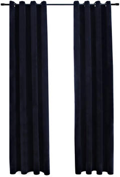 vidaXL Verdunkelungsvorhänge mit Ösen 2 Stk. Samt Schwarz 140x225 cm (134489)