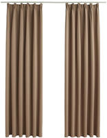 vidaXL Verdunkelungsvorh&auml;nge mit Haken 2 Stk. Taupe 140x175cm
