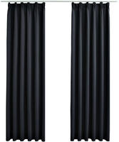 vidaXL Verdunkelungsvorh&auml;nge mit Haken 2 Stk. Schwarz 140x175cm