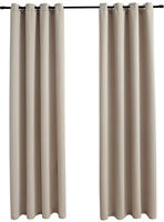 vidaXL Verdunkelungsvorh&auml;nge mit Metall&ouml;sen 2 Stk. Beige 140x245 cm