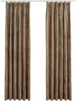 vidaXL Verdunkelungsvorh&auml;nge mit Haken 2 Stk. Samt Beige 140x225 cm